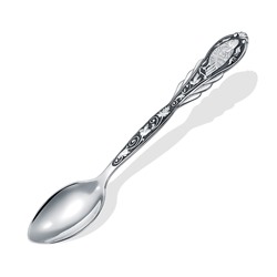 Ложка из серебра штампованая частично черненая