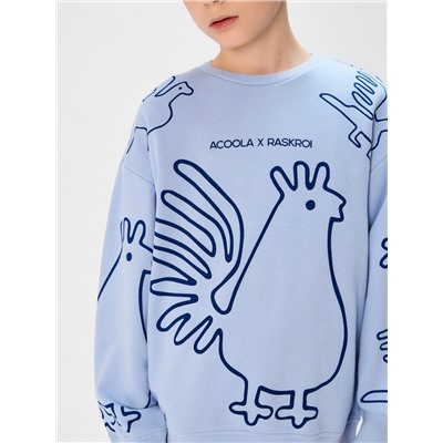 Джемпер детский Gzhel_sweatshirt васильковый Acoola