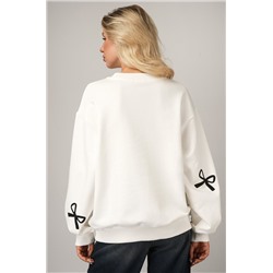 Женский свитшот оверсайз из футера трехнитки Happyfox