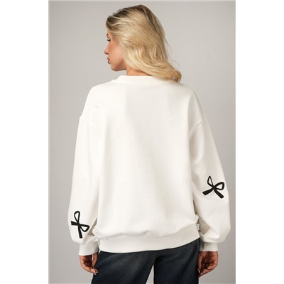 Женский свитшот оверсайз из футера трехнитки Happyfox