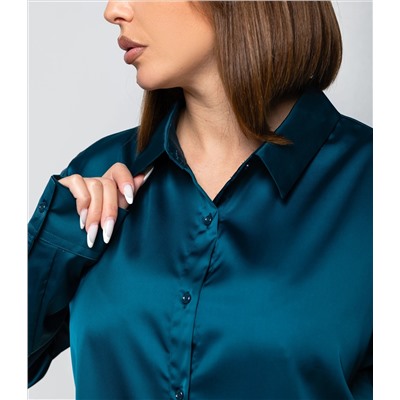 Рубашка #ОКТ085005, морская волна