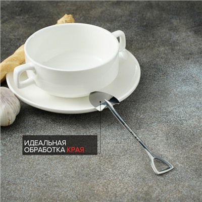 Ложка десертная Magistro «Лопата», длина 15.5 см, нержавеющая сталь, серебристая