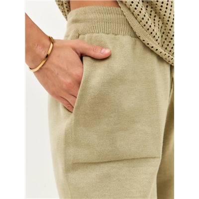 Брюки палаццо с карманами, Фисташковый