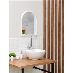 Зеркало в рамке для ванной комнаты, 49.5×39 см, пластик, белый