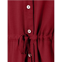 Свободная блузка с кулиской на талии изо льна с вискозой