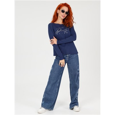 Флоп - лонгслив темно-синий