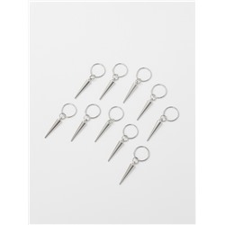 Пирсинг для волос «Клин», 4.1×1.3 см, 10 шт., серебристый