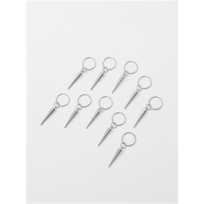Пирсинг для волос «Клин», 4.1×1.3 см, 10 шт., серебристый