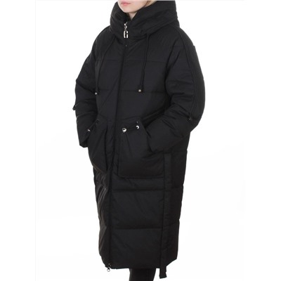 6615 BLACK Пальто зимнее женское (200 гр. холлофайбер)