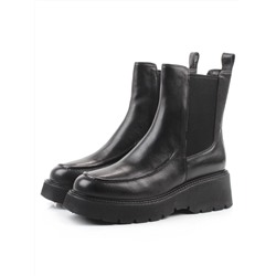 01-C2105B-17A BLACK Ботинки демисезонные женские (натуральная кожа, байка)