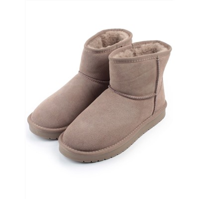 04-PF5854-4 GRAY/BEIGE Угги женские (натуральная замша, 100% шерсть)