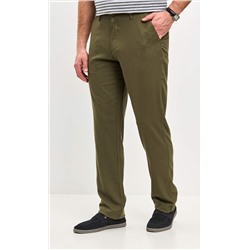 Брюки лен F211-0854 khaki