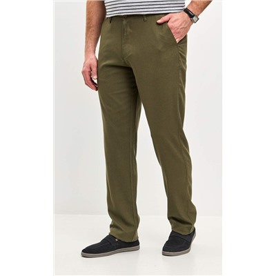 Брюки лен F211-0854 khaki