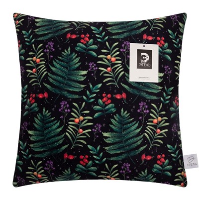 Наволочка декоративная «Этель. Папоротник», 40×40 см, велюр