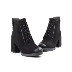 04-XR179-1 BLACK Ботинки зимние женские (натуральная замша, натуральный мех)