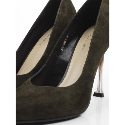 06-A65A-585LY DARK GREEN Туфли женские (натуральная замша)