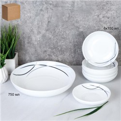 Салатник набор 7 предметов / GRAY-7X-XN (7267-2) /уп 8/ Полосы классика