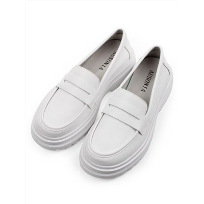 03-YG99-1 WHITE Лоферы женские (натуральная кожа)