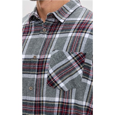 Рубашка F521-0460 grey-bordo