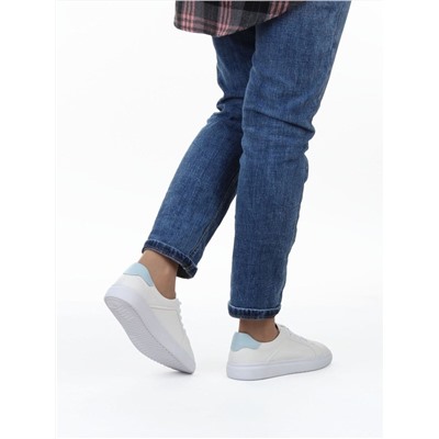 03-C935-10 MILK/LT. BLUE Кеды женские (натуральная кожа)