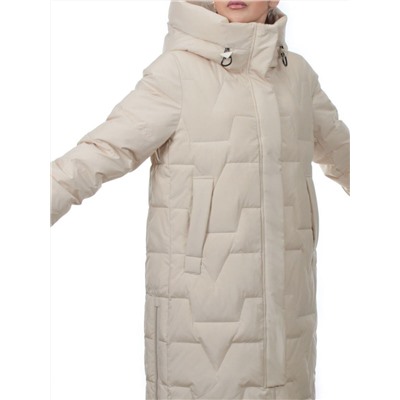 H268 LT. BEIGE Пальто зимнее женское (170 гр. холлофайбер)