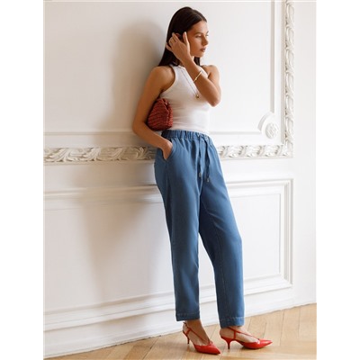 Брюки из лиоцелла под деним