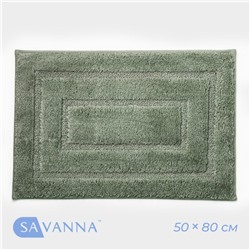 Коврик SAVANNA «Мягкость», 50×80 см, зелёный
