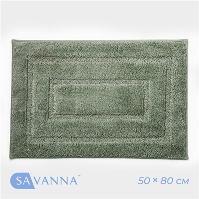 Коврик SAVANNA «Мягкость», 50×80 см, зелёный