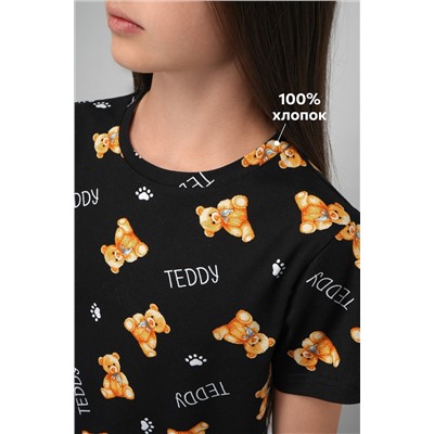 Хлопковая пижама для девочки с шортами Happyfox