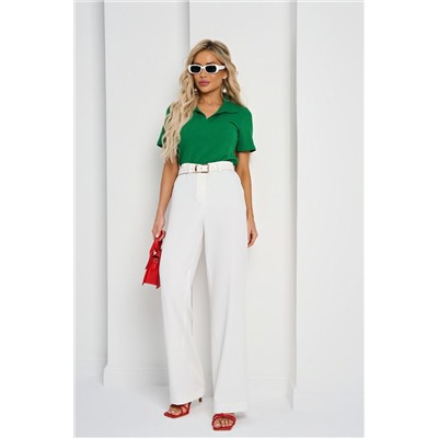 Брюки прямые белые с карманами
