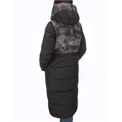 THD-608YC BLACK Пальто зимнее женское (био-пух)