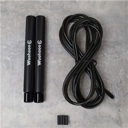 Cкакалка скоростная Woohooo Tempesta Hard Pro / длина 4.5mm/3m, ручки 1.8х15.8 см  / Вес 240g / Black / уп48