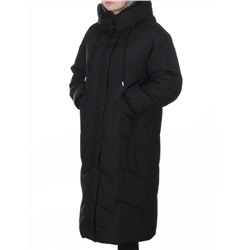 8883 BLACK Пальто зимнее женское (150 гр. холлофайбер)