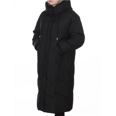 8883 BLACK Пальто зимнее женское (150 гр. холлофайбер)
