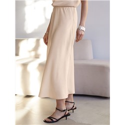 Юбка миди с разрезом скроенная по косой из плотного лиоцелла