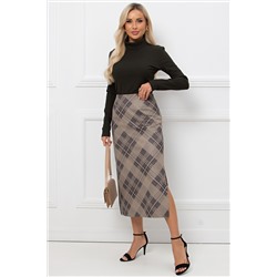 Юбка из плотного трикотажа в клетку с разрезами Луана №1