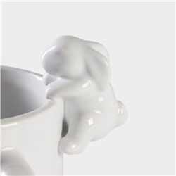 Кружка Доляна «Зайка», 380 мл, керамика, белая