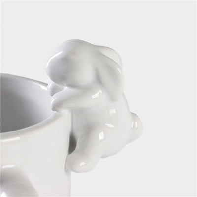 Кружка Доляна «Зайка», 380 мл, керамика, белая