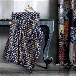 "Missoni-3002" Полотенце махровое 50х90см, плотность 375гр/м2, 100% хлопок, велюр, синий, Bolangde (Китай)