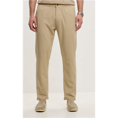 Брюки лен F211-0871 beige