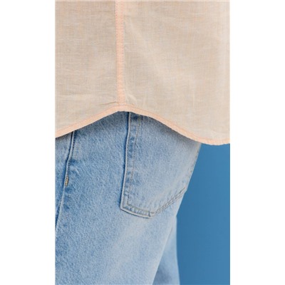 Рубашка к/р лен F111-0450 l.orange