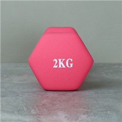 Гантель неопреновая Woohooo Warm Up / WU-2Р / 2 кг / розовый / уп10