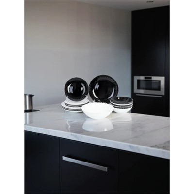 Столовый набор 19 предметов  Классика Черно-белый NH19GT-957579 (BLACK&White) (уп2)