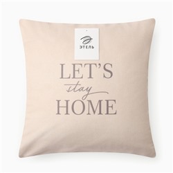 Чехол на подушку «Этель» Stay home, 40×40 см, велюр