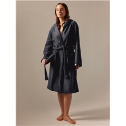 Халат махровый с капюшоном женский SL HOME: Basic «Гри Сандре», хлопок 100%, тёмно-серый