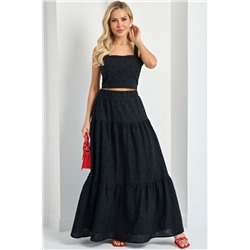 Юбка чёрная макси ярусная