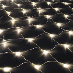 Гирлянда светодиодная Сетка 1,5х1,5 м, 96 LED 8 режимов теплый белый / L118 /уп 100/коробка