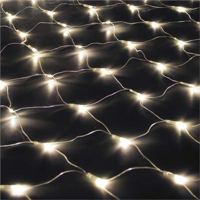 Гирлянда светодиодная Сетка 1,5х1,5 м, 96 LED 8 режимов теплый белый / L118 /уп 100/коробка