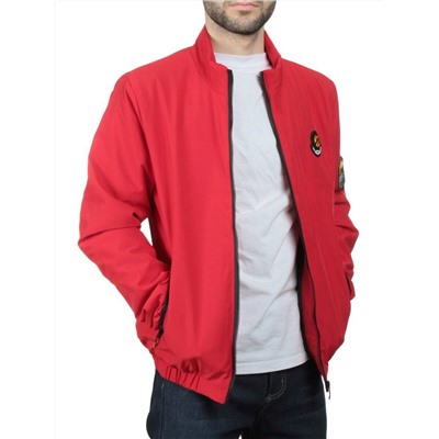 EM25057 RED Куртка-бомбер мужская демисезонная (100 гр. синтепон)