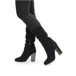 YF189-013M BLUE Полусапоги зимние женские (натуральная замша, натуральный мех (еврозима))